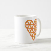 Heiliges Herz - Herz des Lebens, 3D/Orange. Kaffeetasse (VorderseiteRechts)
