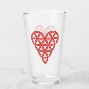 Heiliges Herz - Herz des Lebens, 3D/Rot. Glas