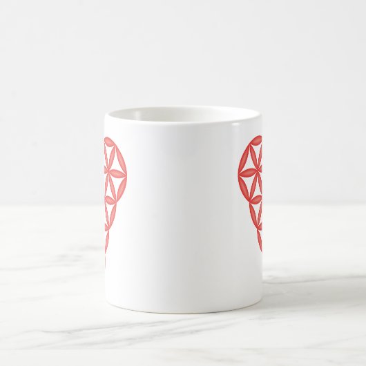 Heiliges Herz - Herz des Lebens, 3D/Rot. Kaffeetasse (Mittel)