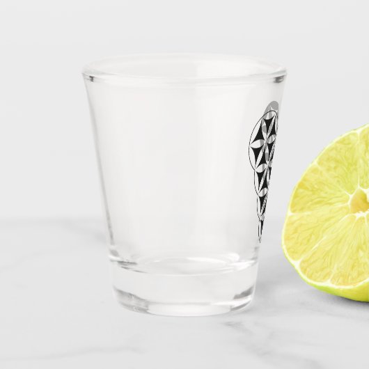 Heiliges Herz - Herz des Lebens, Dualwh/Bl. Schnapsglas (Links)