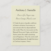 Heiliges Herz in Memoriam - katholisches Beerdigun Visitenkarte (Rückseite)