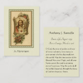 Heiliges Herz in Memoriam - katholisches Beerdigun Visitenkarte (Vorne/Hinten)