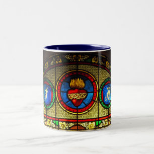 Heiliges Herz (J&M) beflecktes Glas-Tasse Zweifarbige Tasse