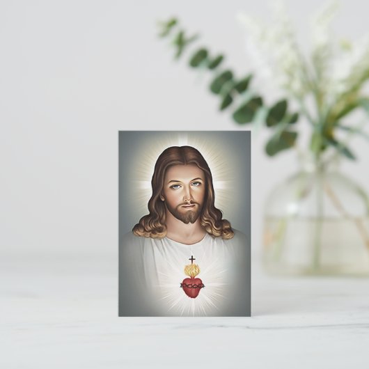 Heiliges Herz Jesu Beerdigungskarten Platzkarte (Stehend Vorderseite)
