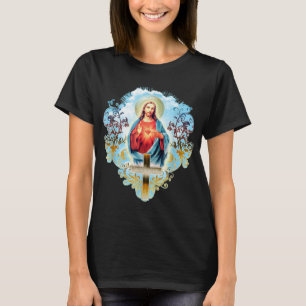 Heiliges Herz Jesu Christi Vintagen Kreuz Catholi T-Shirt