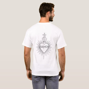 Heiliges Herz Jesu - Christliche Line-Art T-Shirt