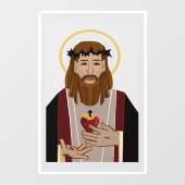 Heiliges Herz Jesu Fensterheber Fensteraufkleber (Blatt)