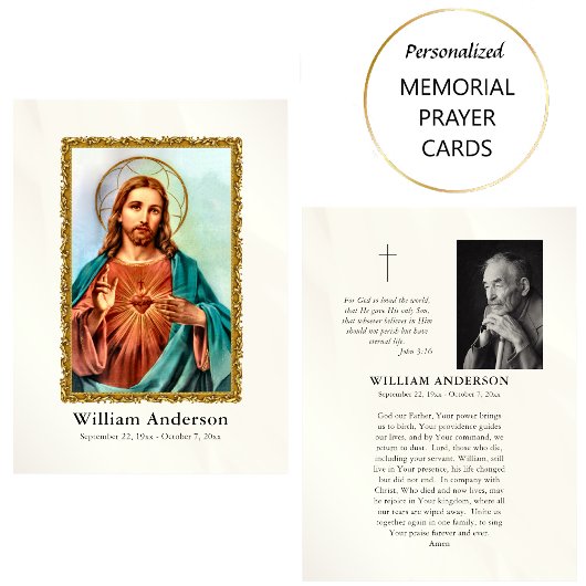 Heiliges Herz Jesu Fotos Beerdigungskarte Platzkarte