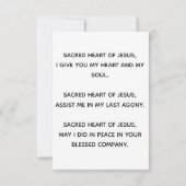 Heiliges Herz Jesu Gebetskarte (Rückseite)