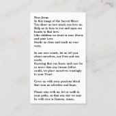 Heiliges Herz Jesu Gebetskarte Visitenkarte (Rückseite)