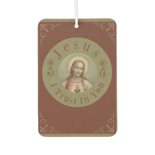 Heiliges Herz Jesu Ich vertraue auf dich Autolufterfrischer (Vorderseite)