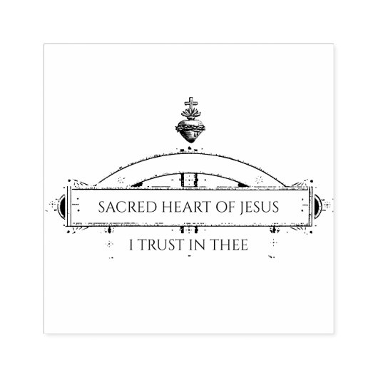 Heiliges Herz Jesu Ich vertraue auf dich Gummistempel (Prägung)