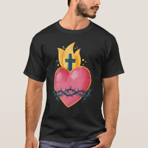 Heiliges Herz Jesu Katholische Traditionelle Latei T-Shirt