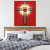 Heiliges Herz Jesu Kreuzes Leinwanddruck (Insitu (Schlafzimmer))