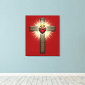Heiliges Herz Jesu Kreuzes Leinwanddruck (Insitu (Holzboden))