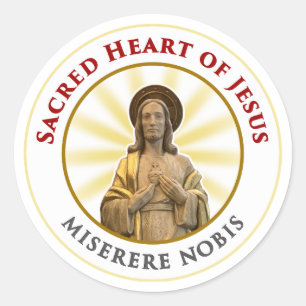 Heiliges Herz Jesu Miserere Nobis Runder Aufkleber