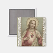 Heiliges Herz Jesu mit dekorativer Grenze Magnet (Vorderseite/Rückseite)