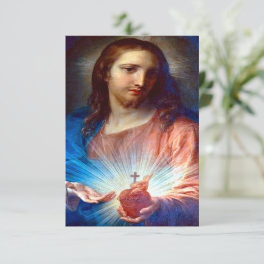 Heiliges Herz Jesu mit Schändchengebet Begleitkarte (Stehend Vorderseite)