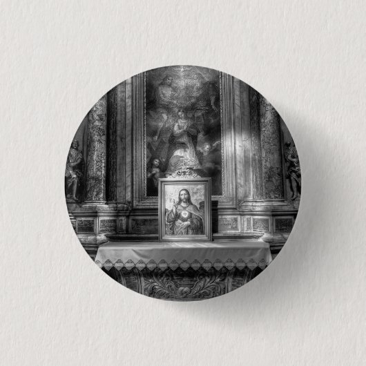 Heiliges Herz Jesu strahlt Licht Button (Vorderseite)