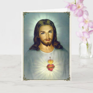 Heiliges Herz Jesu Traditionelle katholische Pose Karte