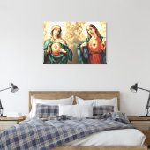 Heiliges Herz Jesu Unbeflecktes Herz Maria Leinwanddruck (Insitu (Schlafzimmer))