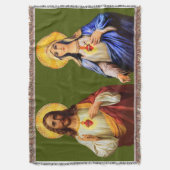 Heiliges Herz Jesu & Unbeflecktes Herzblanket Decke (Vorderseite Vertikal)