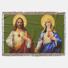 Heiliges Herz Jesu & Unbeflecktes Herzblanket Decke