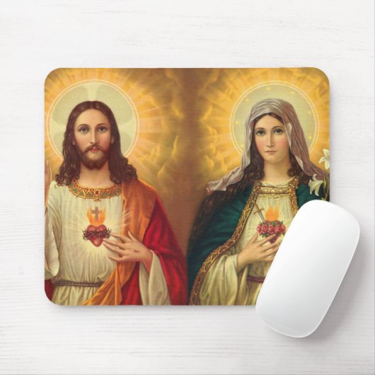 Heiliges Herz Jesu und Jungfrau Maria Mousepad (Mit Mouse)