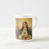 Heiliges Herz Jesu und Jungfrau Maria Porzellantasse (Vorderseite Rechts)
