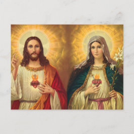 Heiliges Herz Jesu und Jungfrau Maria Postkarte