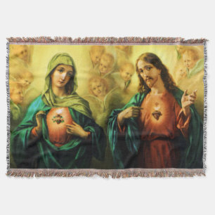 Heiliges Herz Jesu und Unbefleckte Maria Blanket Decke