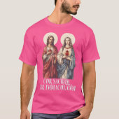 Heiliges Herz Jesu und unbeflecktes Herz Marias T-Shirt (Vorderseite)