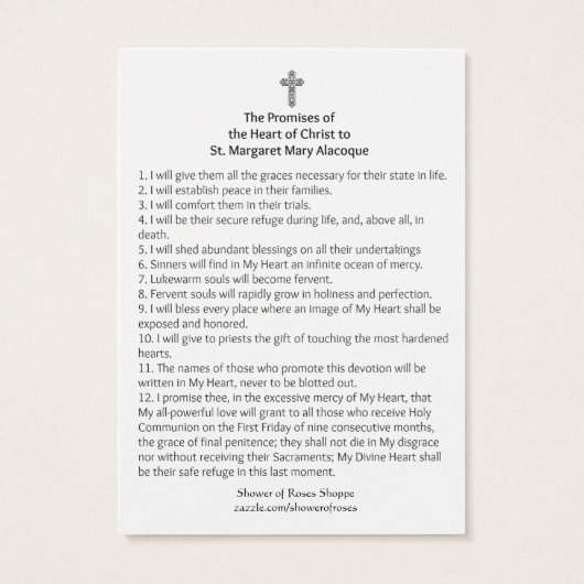 Heiliges Herz Jesu verspricht St. Margaret Mary (Rückseite)
