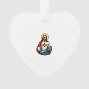 Heiliges Herz Jesu Vintage-Engraving-Shirt 2 Ornament