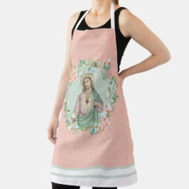 Heiliges Herz Jesus Eucaylptus Floral Religiös Schürze