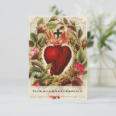 Heiliges Herz Jesus katholische Beerdigung Beileid Dankeskarte (Stehend Vorderseite)