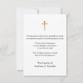 Heiliges Herz Jesus katholische Beerdigung Beileid Dankeskarte (Rückseite)