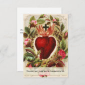 Heiliges Herz Jesus katholische Beerdigung Beileid Dankeskarte (Vorne/Hinten)