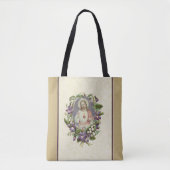 Heiliges Herz Jesus katholische Religiöse Blume Tasche (Vorderseite)