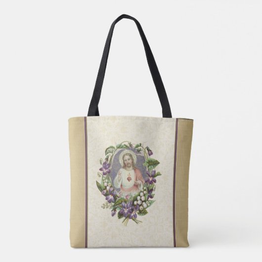 Heiliges Herz Jesus katholische Religiöse Blume Tasche (Rückseite)