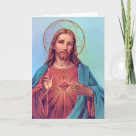 Heiliges Herz Jesus katholisches Beileid Vielen Da Dankeskarte (Vorderseite)