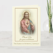 Heiliges Herz Jesus katholisches Beileid Vielen Da Dankeskarte (Vorderseite)