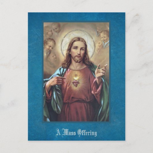 Heiliges Herz Jesus religiöse Masse bieten Postkarte (Vorderseite)
