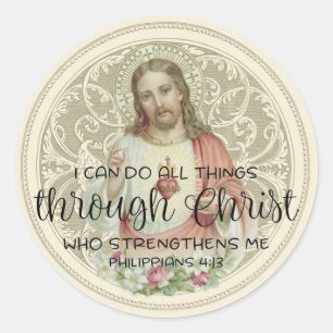 Heiliges Herz Jesus Religiöse Vintag katholische Runder Aufkleber