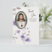 Heiliges Herz Jesus römisch-katholische Beerdigung Dankeskarte (Stehend Vorderseite)