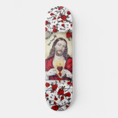 Heiliges Herz Jesus Skateboard DEINEN NAMEN (Vorderseite)