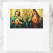 Heiliges Herz Jesus & Unbeflecktes Herz Mary Stick Rechteckiger Aufkleber (Tasche)