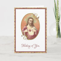 Heiliges Herz Jesus Vintage Gebetskarte