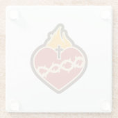 Heiliges Herz katholisch Glasuntersetzer (Rückseite)