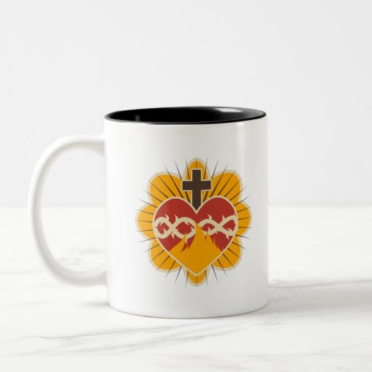 Heiliges Herz katholisch Zweifarbige Tasse (Links)